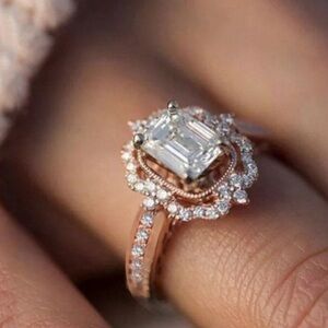 18k Rose Gold & White Topaz Women's Ring